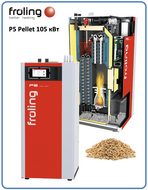 Робот-котёл на пеллетах 105 кВт P5 Pellet 105, Австрия, не требует участия человека, двойная система безопасности, чистая котельная [FROLING-14118]